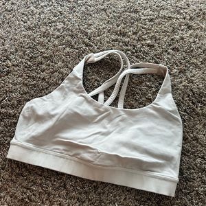 White lulu sports bra